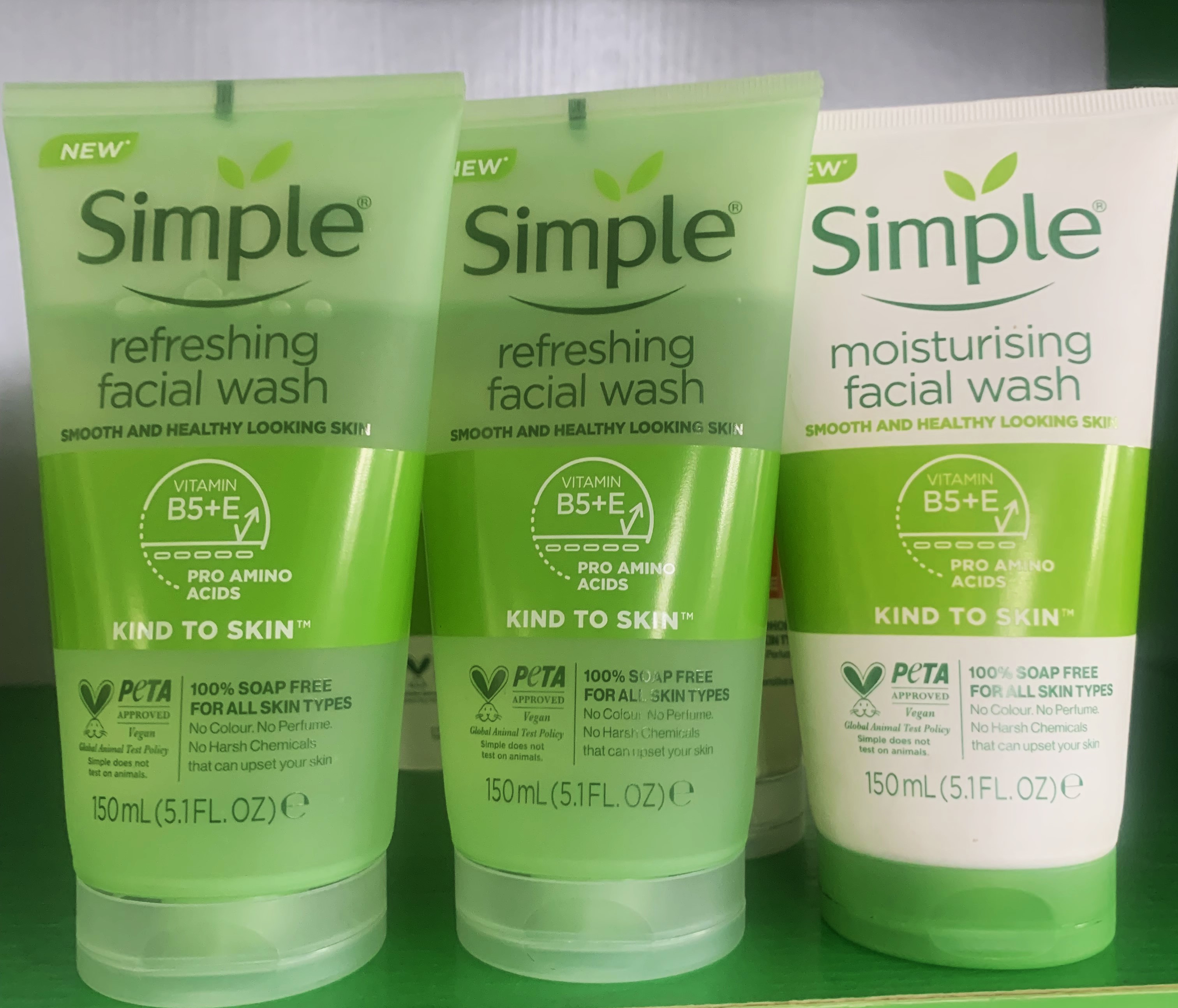 Simple facial wash